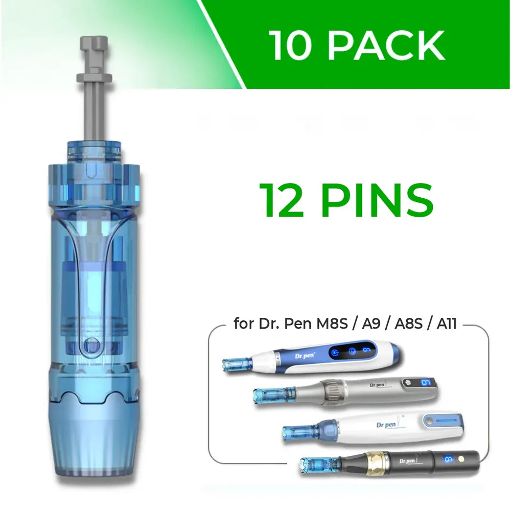 Dr. Pen M8S / A11 / A8S / A9 Cartridges - 10 Pack 12 Needles